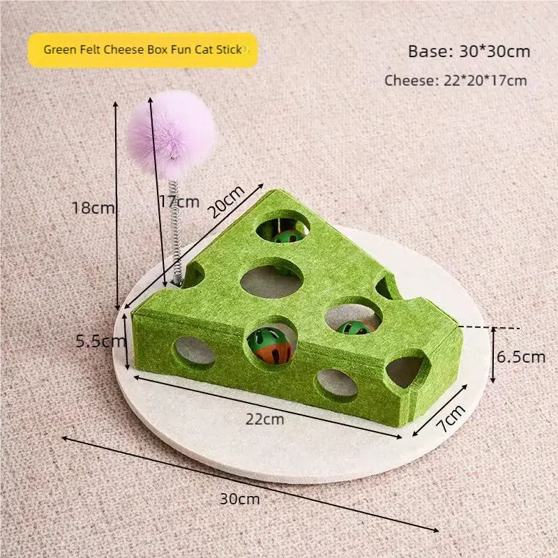 CheeseChase Interactief Kattenpuzzel Speelgoed – Vilt – Mentale Uitdaging & Plezier Voor Binnenkatten