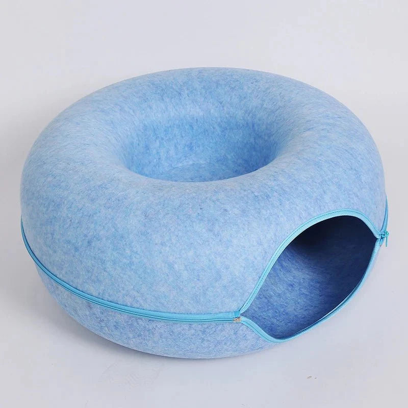 Kattenmand Tunnelbed Donut – Wolvilt Comfort & Speelplek Voor Katten