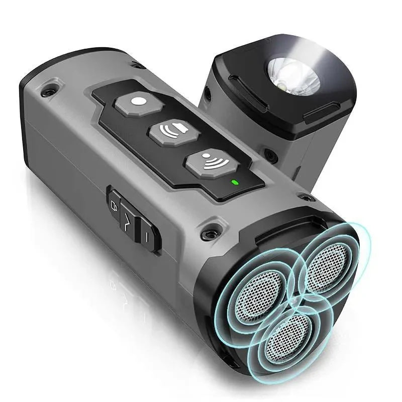 Ultrasone Anti Blaf Trainer met LED Zaklamp – Zwart/Oranje/Grijs – Oplaadbare Honden Afweerapparaat