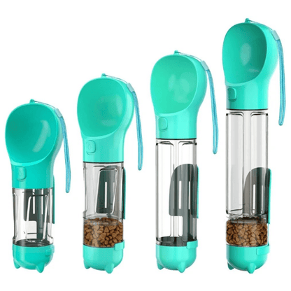 Draagbare 3-in-1 Waterfles voor Hond – Drinkbak & Poepzakhouder