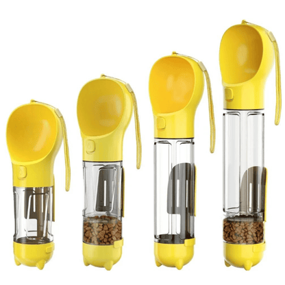 Draagbare 3-in-1 Waterfles voor Hond – Drinkbak & Poepzakhouder