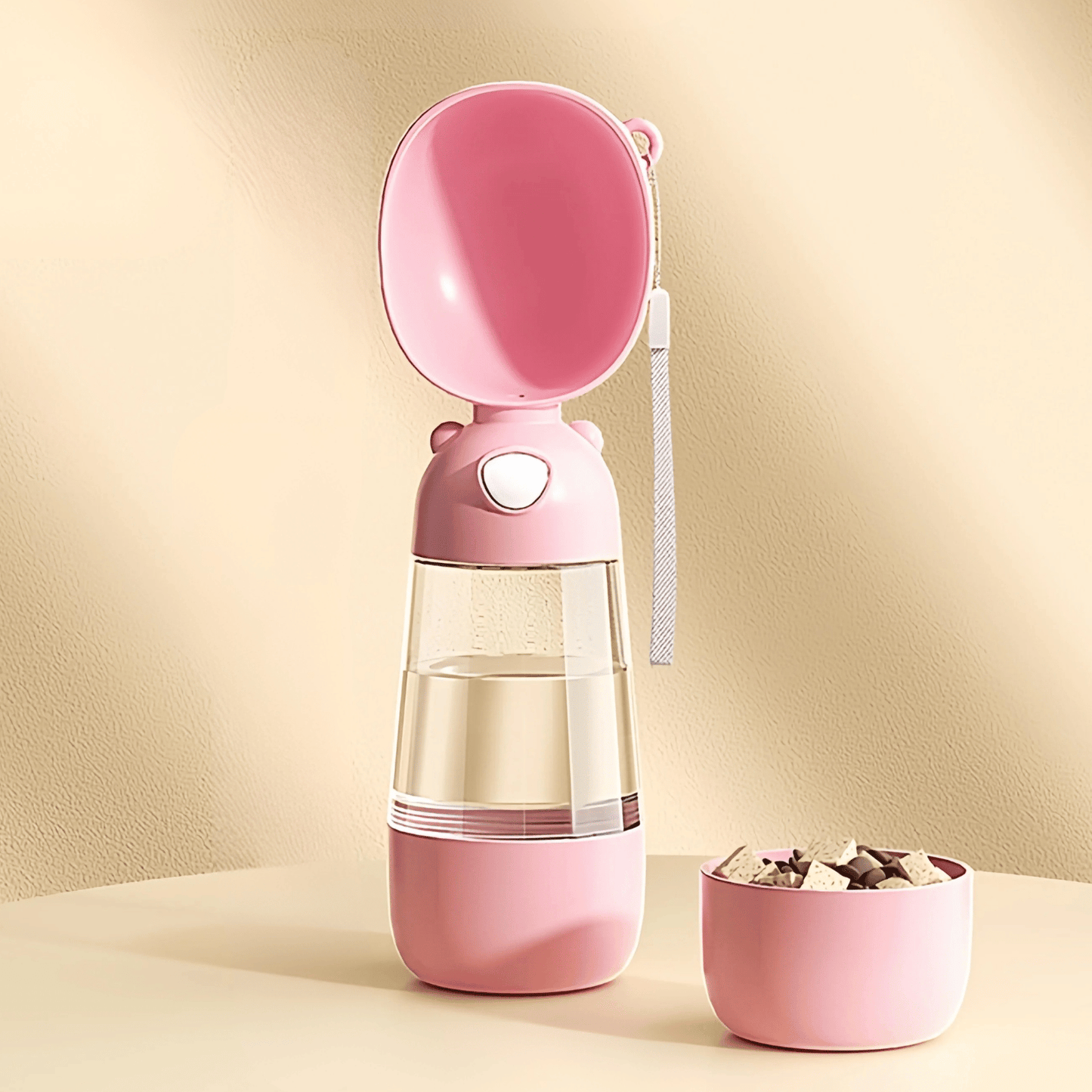 Draagbare Waterfles Hond Met Voedseldispenser – Lekvrije Reisfles Hond