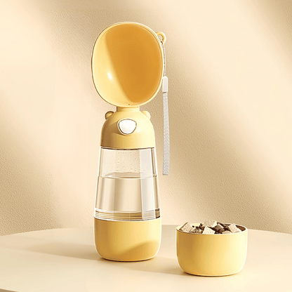 Draagbare Waterfles Hond Met Voedseldispenser – Lekvrije Reisfles Hond