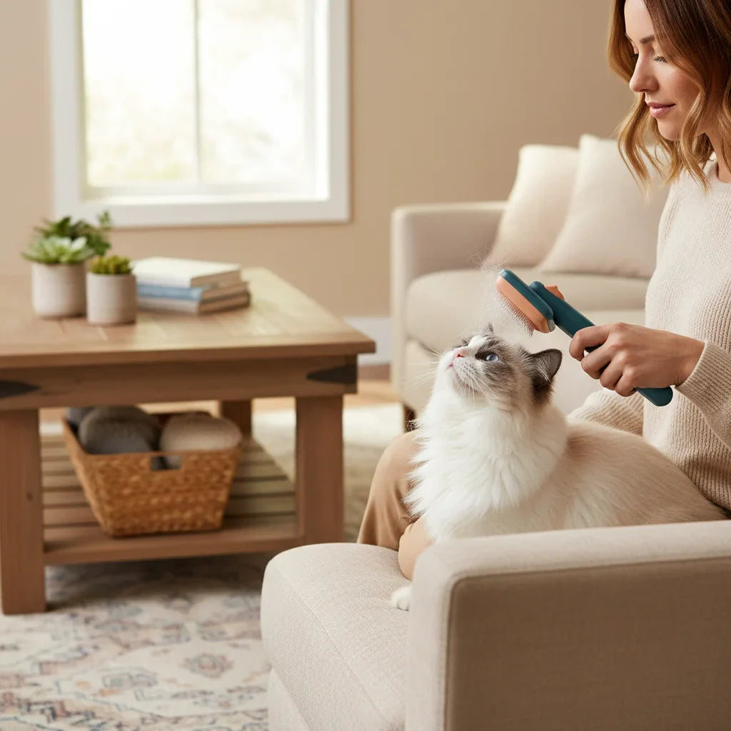 BrushComfort Katten- en Hondenborstel – Voor Losse Haren en Gezonde Vacht