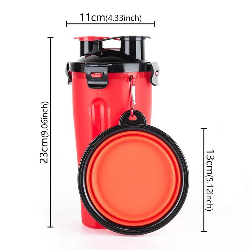 2-in-1 Hond Drinkfles en Voerbak – Reisbeker