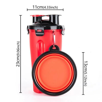 2-in-1 Hond Drinkfles en Voerbak – Reisbeker