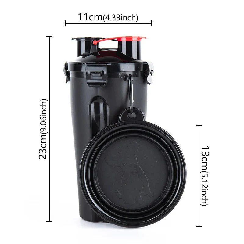 2-in-1 Hond Drinkfles en Voerbak – Reisbeker