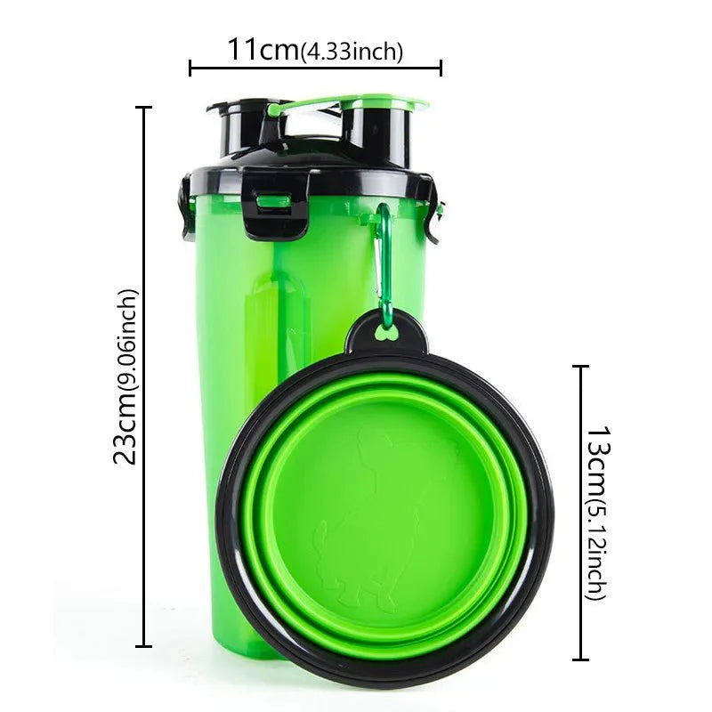 2-in-1 Hond Drinkfles en Voerbak – Reisbeker