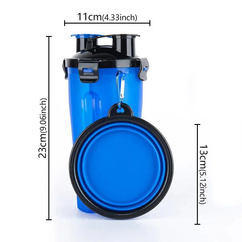 2-in-1 Hond Drinkfles en Voerbak – Reisbeker