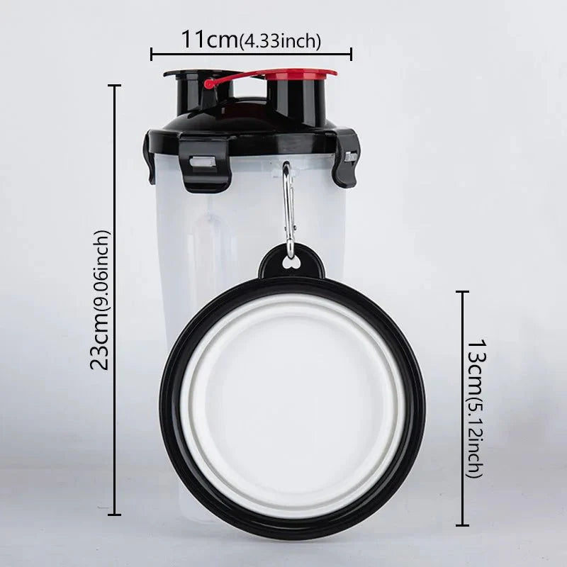 2-in-1 Hond Drinkfles en Voerbak – Reisbeker