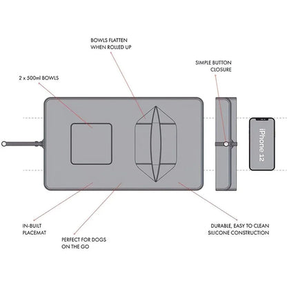 2-in-1 Opvouwbare Reisbak – Eten & Drinken To-Go