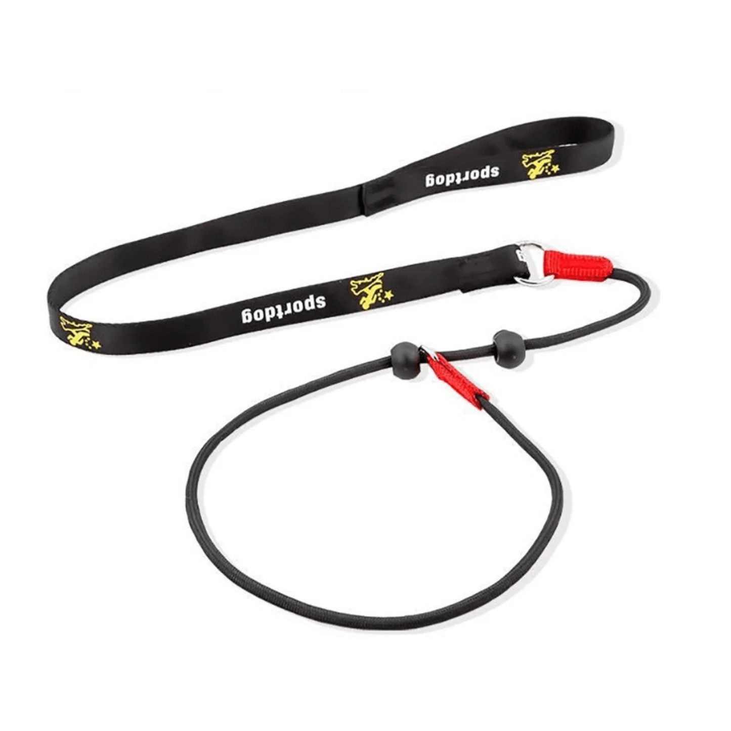 Hondenriem - 2-in-1 Slipriem & Halsband - Zwart, Rood
