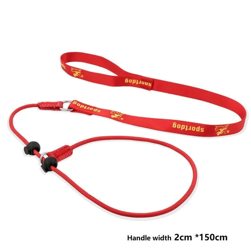 Hondenriem - 2-in-1 Slipriem & Halsband - Zwart, Rood