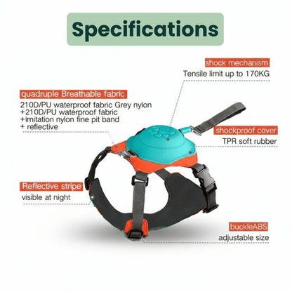 PawGuard Hondenharnas – No-Pull Verstelbaar Tuig Met Automatische Leiband - Hondentuig