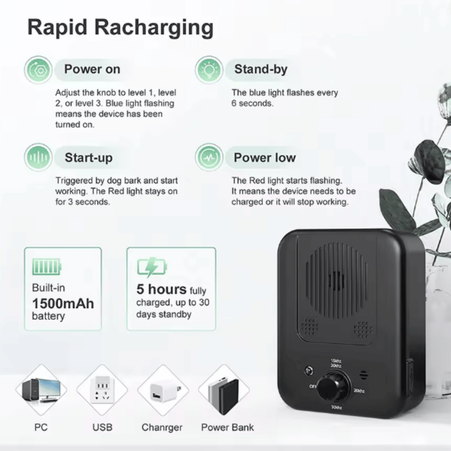 BarkQuiet - Ultrasone Honden Trainer – Anti-Blaf Apparaat Instelbaar Voor Buiten