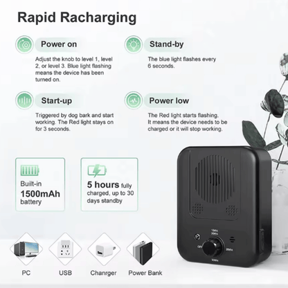 BarkQuiet - Ultrasone Honden Trainer – Anti-Blaf Apparaat Instelbaar Voor Buiten