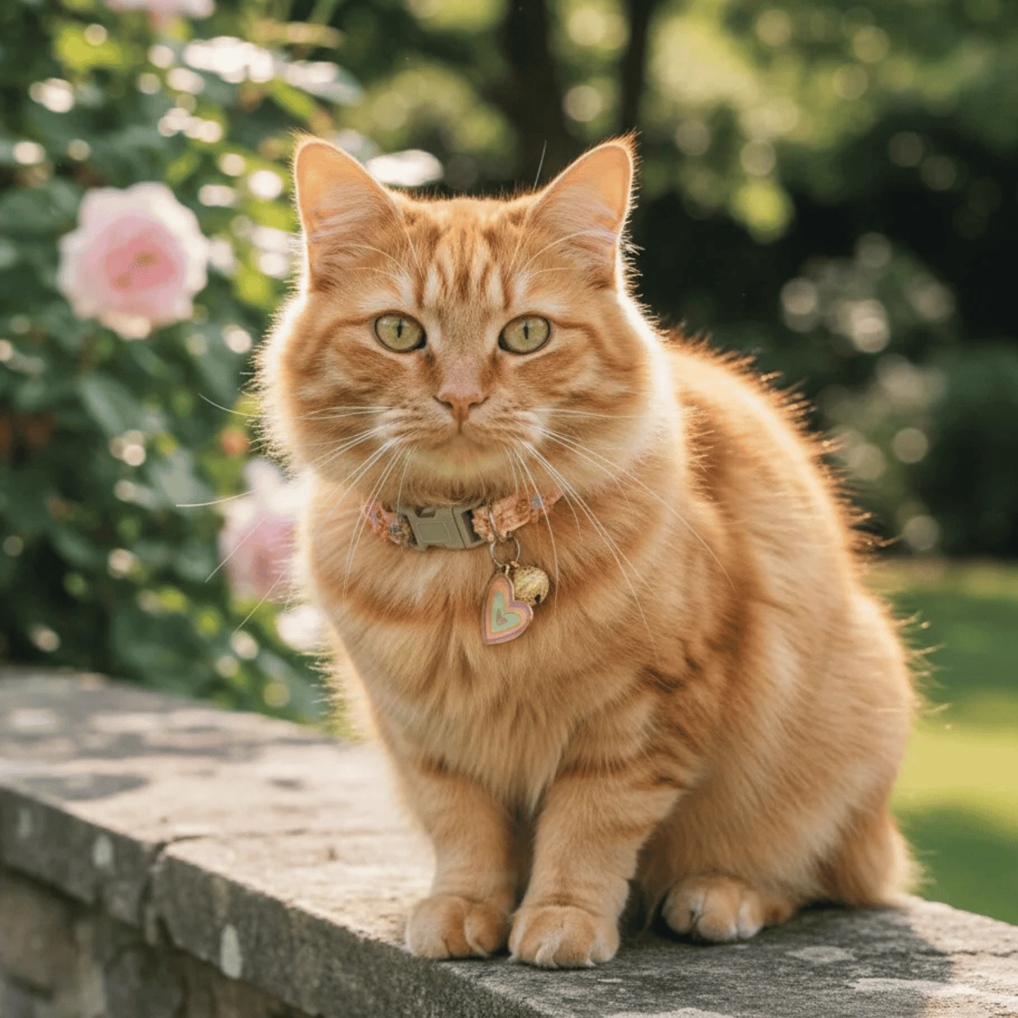 PawBell Kattenhalsband – Verstelbaar Nylon Halsbandje Kat met Bel - Bloemenpatroon