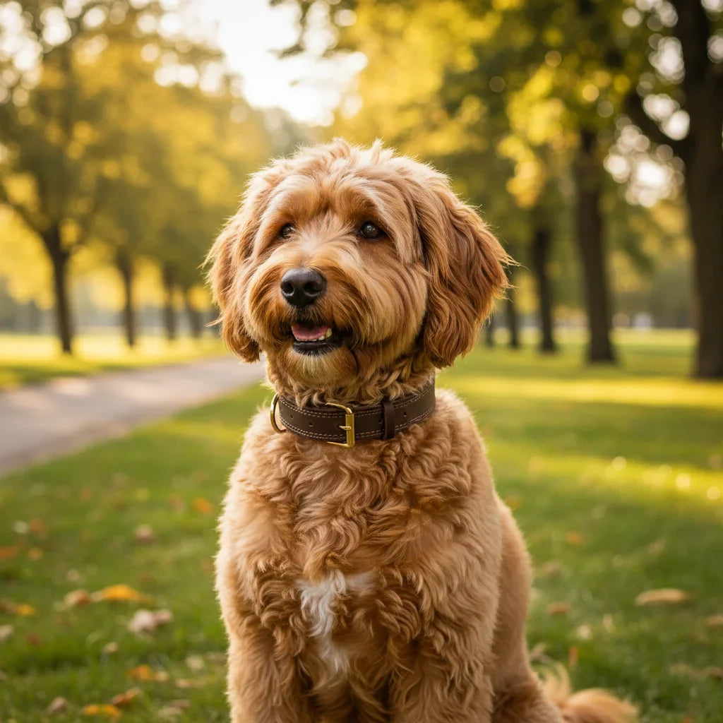 CozyCollar - Halsband Hond Verstelbaar Leer – Sterk & Comfortabel - Hondenhalsband Bruin, Zwart