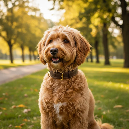 CozyCollar - Halsband Hond Verstelbaar Leer – Sterk & Comfortabel - Hondenhalsband Bruin, Zwart