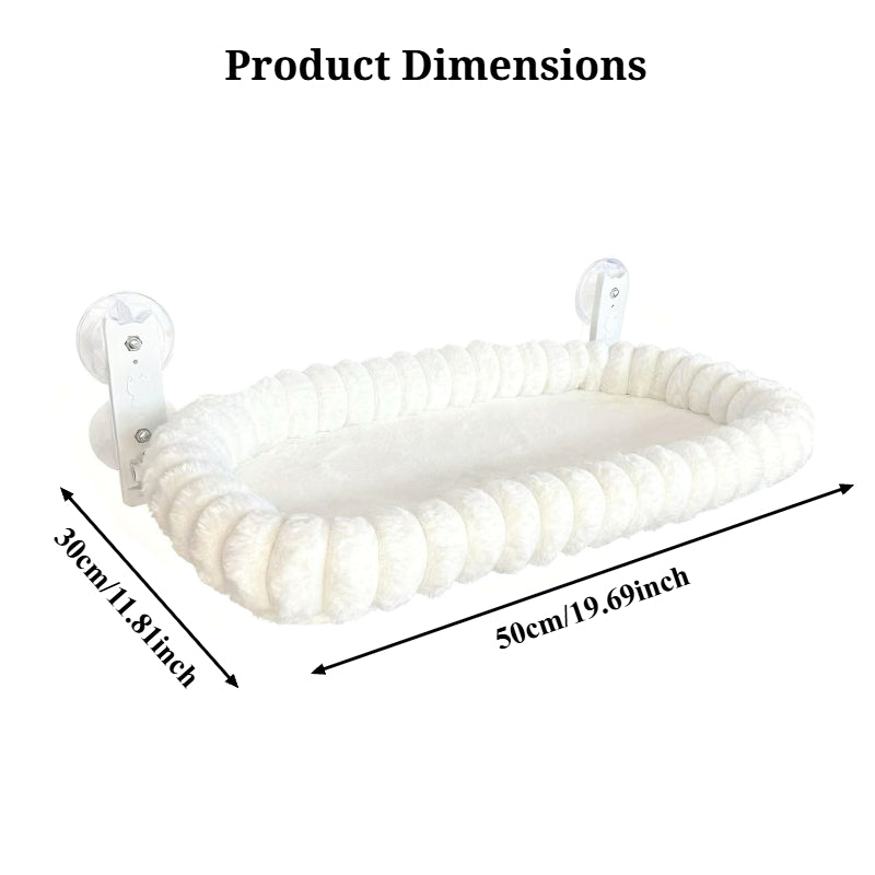 Foldable Cat Hammock – Ultra-Soft Detachable Hammock with 4 Strong Suction Cups and a Sturdy Steel Frame, Easy-to-Install Indoor Sunbathing Hammock