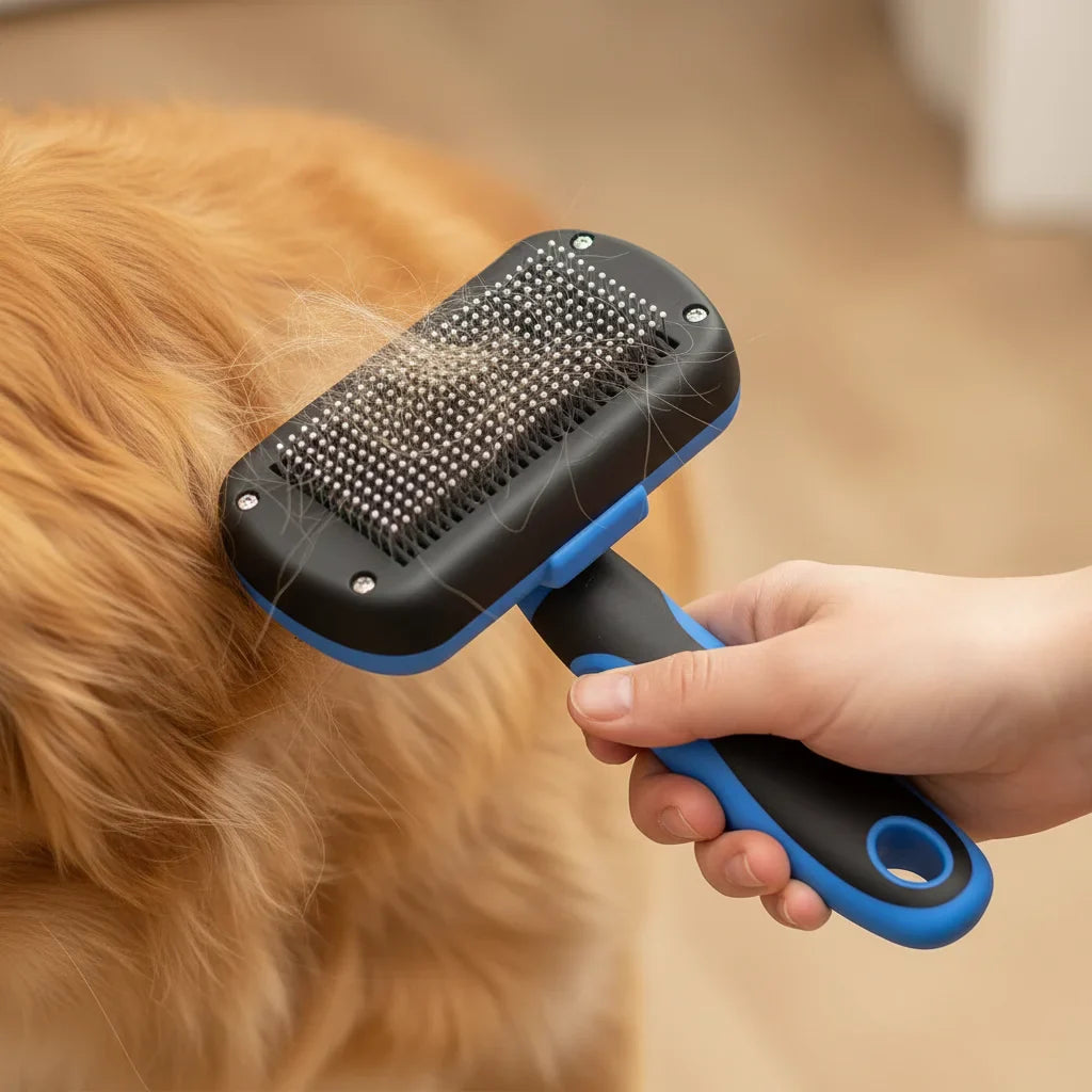 EasyBrush Hondenborstel en Kattenborstel – Zachte RVS Pinnen Ergonomisch