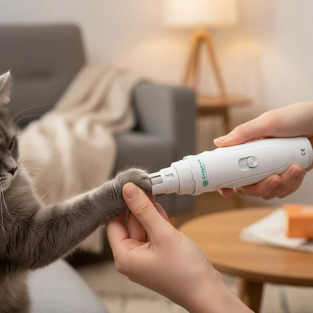 PetPaws – Elektrische Nagelvijl voor Honden en Katten, Wit – Oplaadbaar, 2 Snelheden, Stil en Veilig