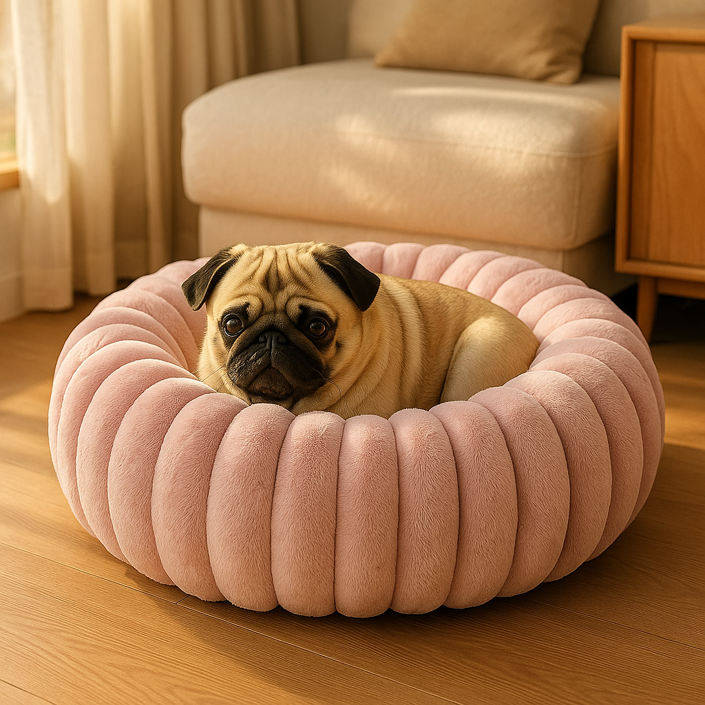 Ronde Donut Hondenmand – Superzacht Wasbaar Hondenbed voor Warmte & Comfort