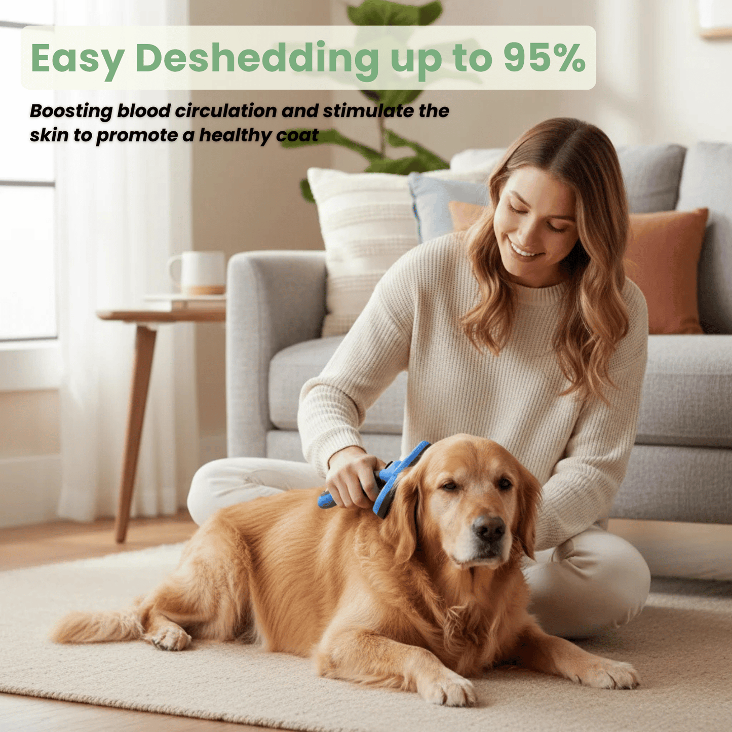 EasyBrush Hondenborstel en Kattenborstel – Zachte RVS Pinnen Ergonomisch