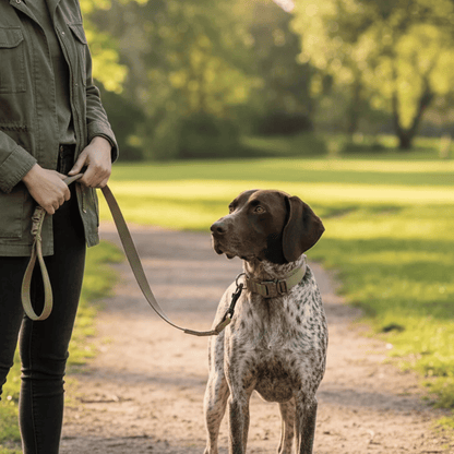 PowerPaw Tactische Hondenhalsband & Riem Set – Verstelbare Nylon Halsband met Schokdempende Bungee Hondenriem