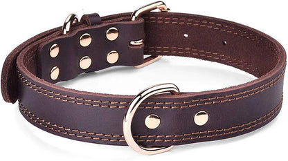 CozyCollar - Halsband Hond Verstelbaar Leer – Sterk & Comfortabel - Hondenhalsband Bruin, Zwart