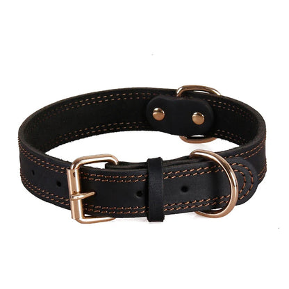 CozyCollar - Halsband Hond Verstelbaar Leer – Sterk & Comfortabel - Hondenhalsband Bruin, Zwart