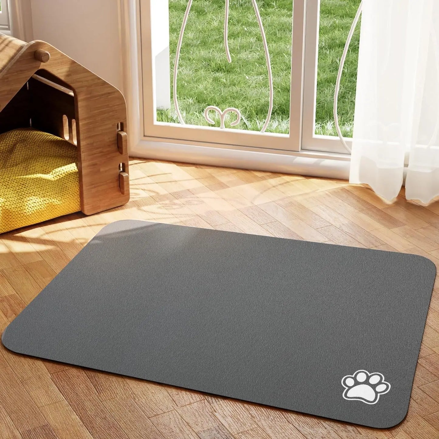 PawTide - Absorb Eetmat – Superabsorberende Antislip Voerbakmat voor Hond en Kat