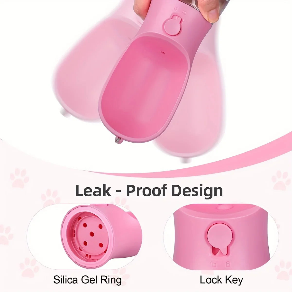 Draagbare Waterfles Hond – Lekvrije Drinkfles Hond met Voercontainer