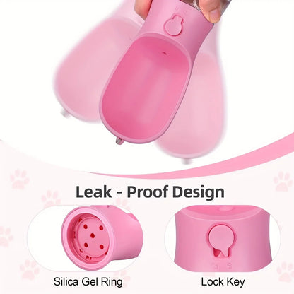 Draagbare Waterfles Hond – Lekvrije Drinkfles Hond met Voercontainer