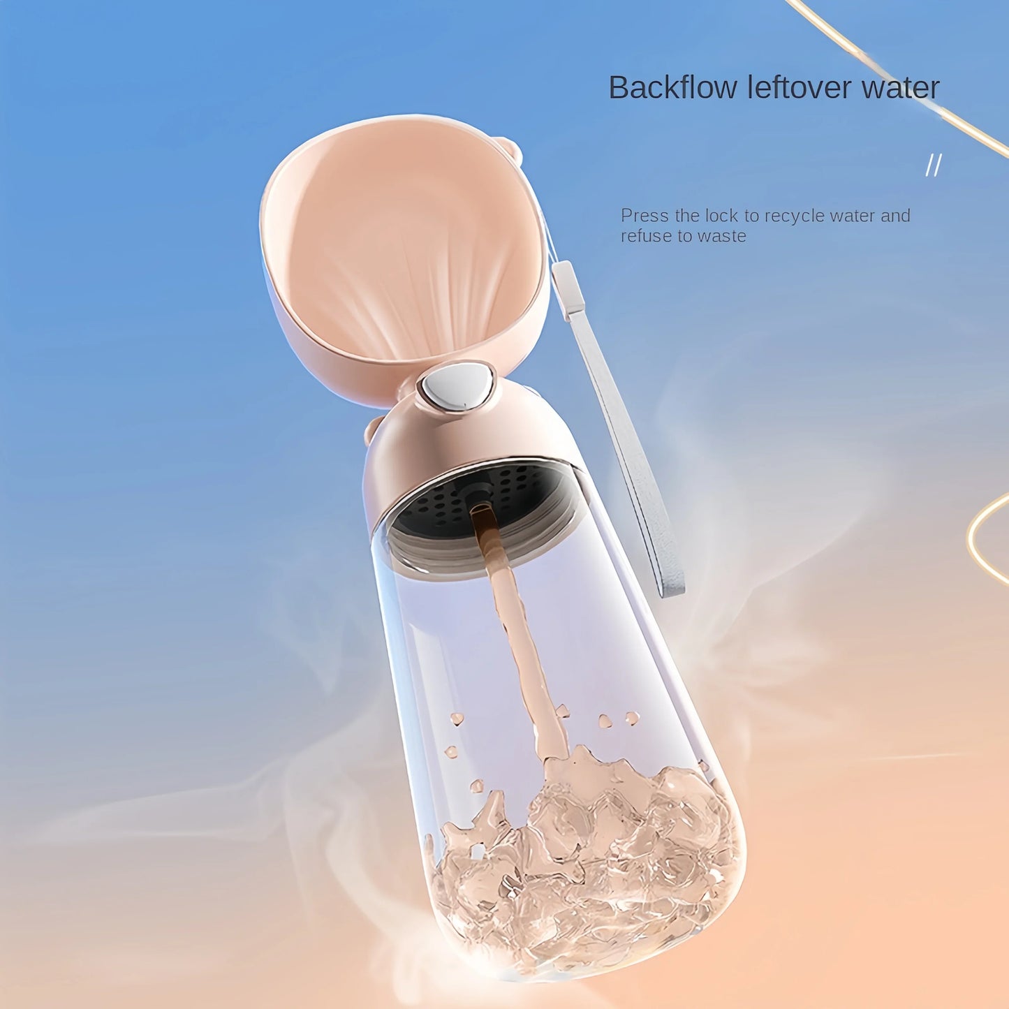 Draagbare Waterfles Hond Met Voedseldispenser – Lekvrije Reisfles Hond