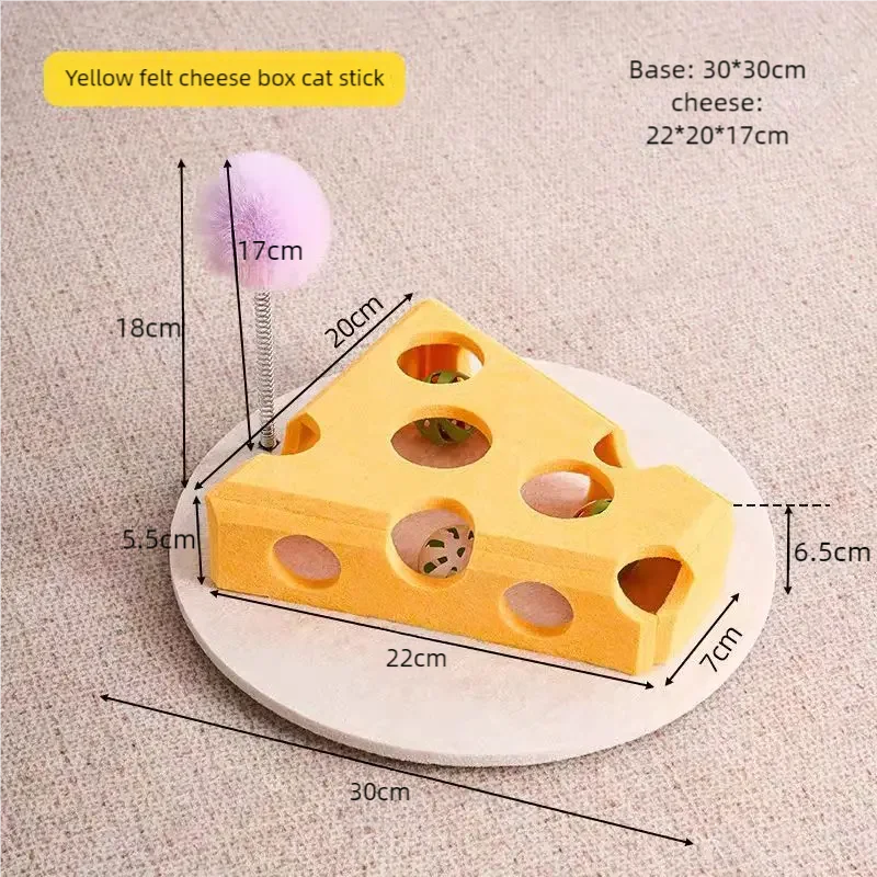 CheeseChase Interactief Kattenpuzzel Speelgoed – Vilt – Mentale Uitdaging & Plezier Voor Binnenkatten