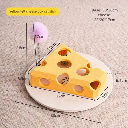 CheeseChase Interactief Kattenpuzzel Speelgoed – Vilt – Mentale Uitdaging & Plezier Voor Binnenkatten