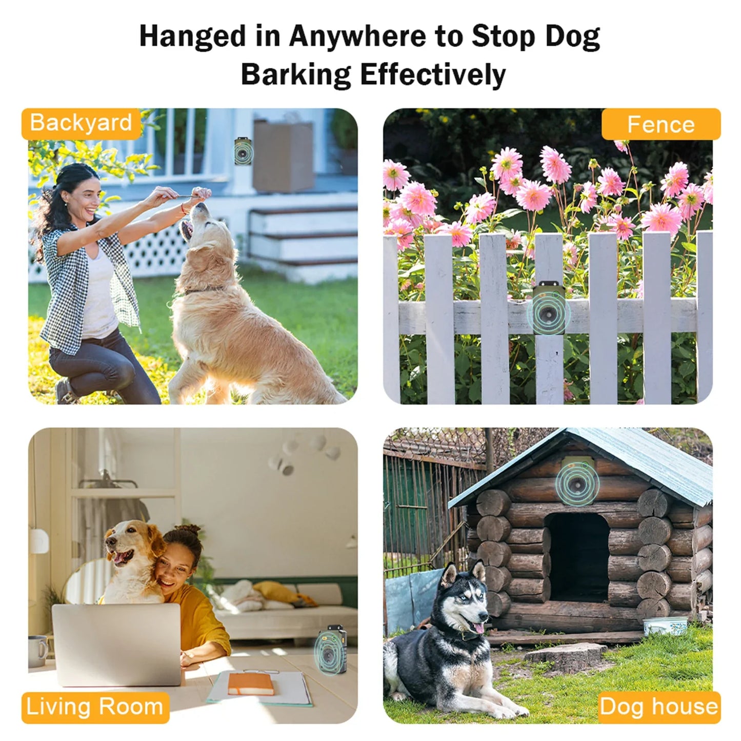 BarkGuard Ultrasone Anti-Blaf Apparaat – 3 Modi 50ft Bereik - Oplaadbaar & Waterdicht Wandmodel