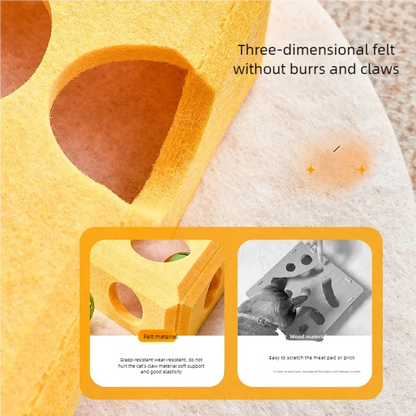 CheeseChase Interactief Kattenpuzzel Speelgoed – Vilt – Mentale Uitdaging & Plezier Voor Binnenkatten
