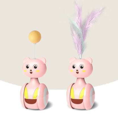SwingBuddy Interactief Katten Speelgoed – Balancerende Veer Teaser Met Veertjes