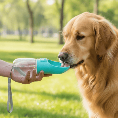 Draagbare Waterfles Hond – Lekvrije Drinkfles Hond met Voercontainer