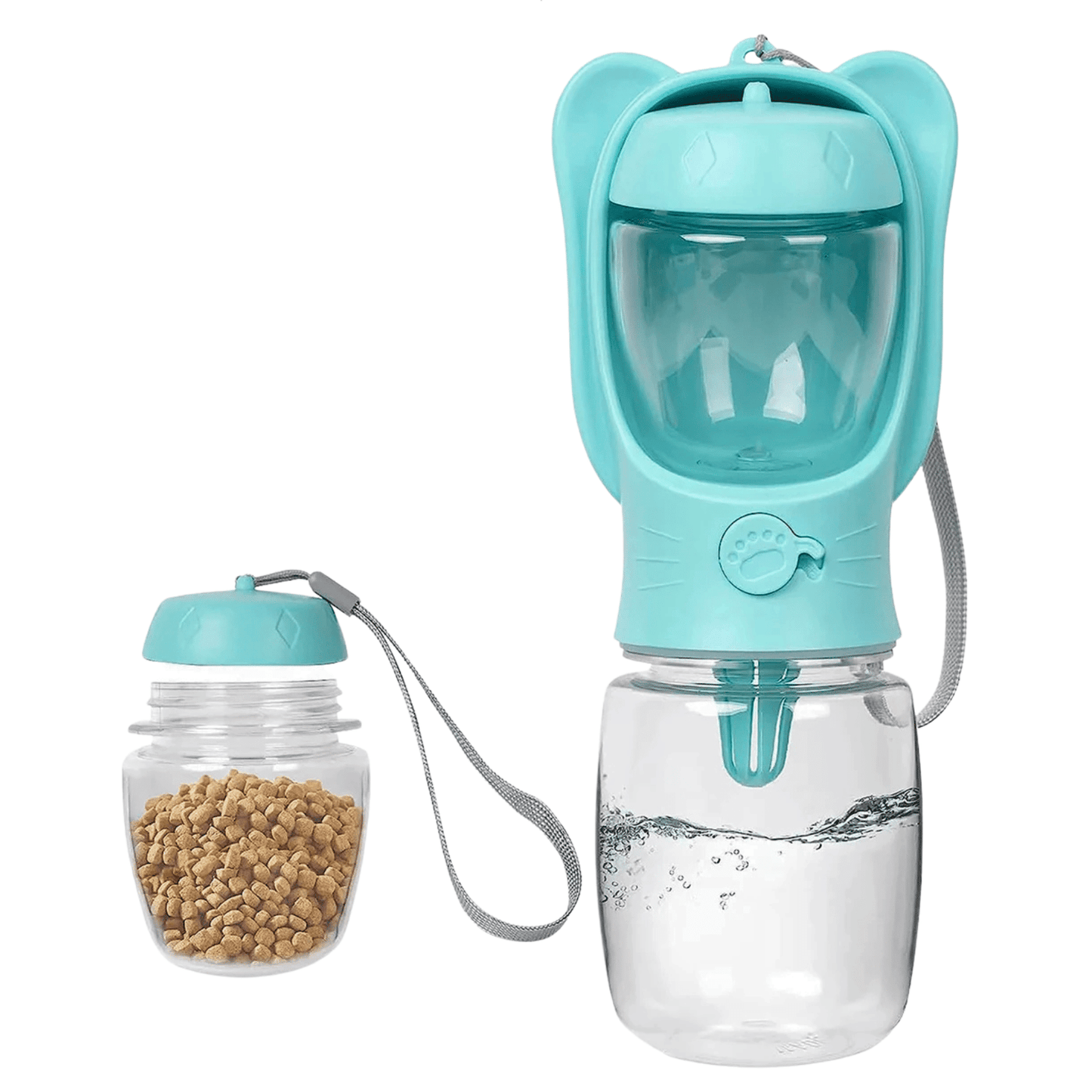 Draagbare Hondenwaterfles Met Afneembare Voedselcontainer – Lekvrije Reisfles Voor Honden