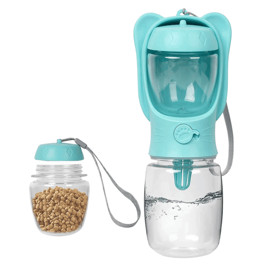 Draagbare Hondenwaterfles Met Afneembare Voedselcontainer – Lekvrije Reisfles Voor Honden