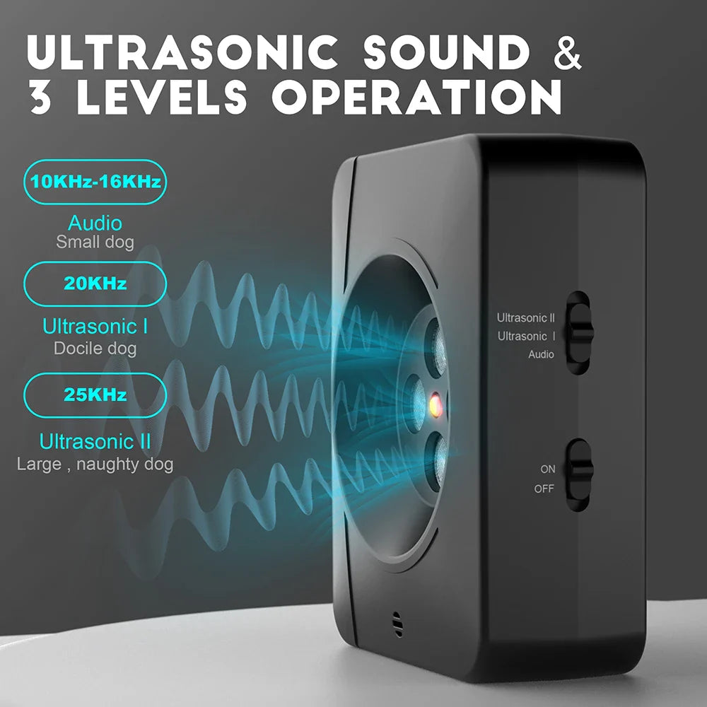 BarkEase - Ultrasone Anti-Blaf Apparaat – 3-Standen Oplaadbaar & Waterdicht