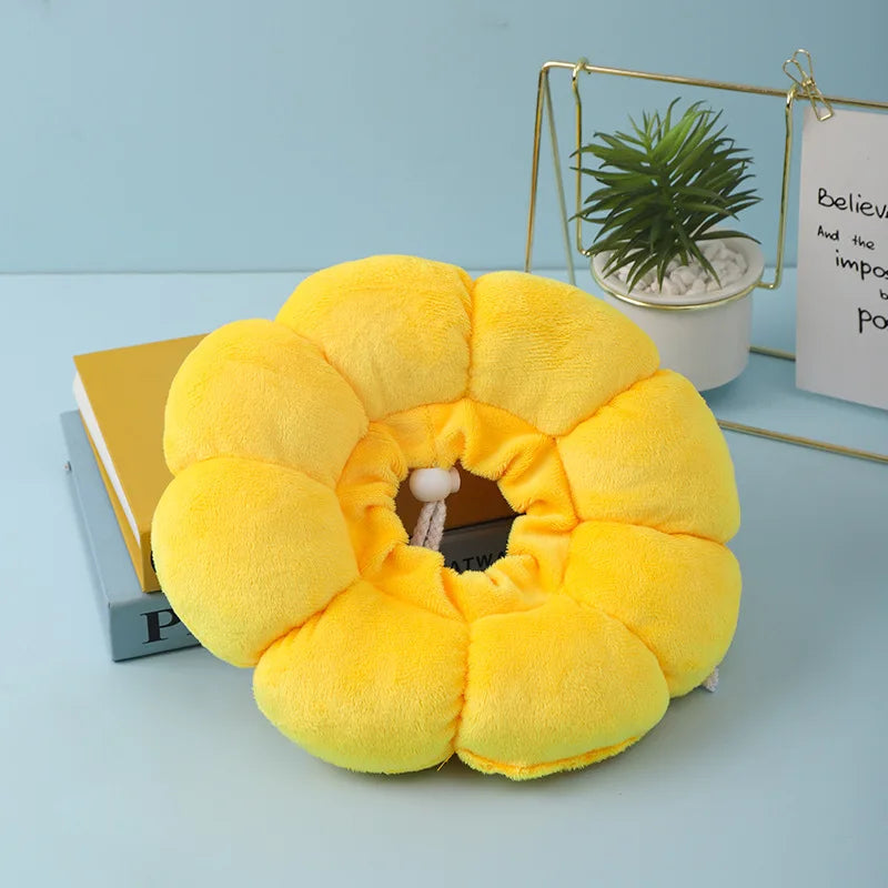 Honden en Kattenkraag Na Operatie – Zachte Pluche Zonnebloem Beschermkraag