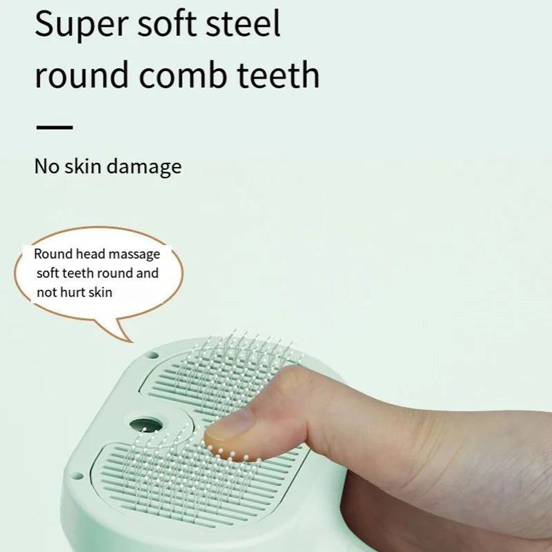 SteamEase - Elektrische Honden en Kattenborstel – Anti-Klit Verzorgingskam met Spray