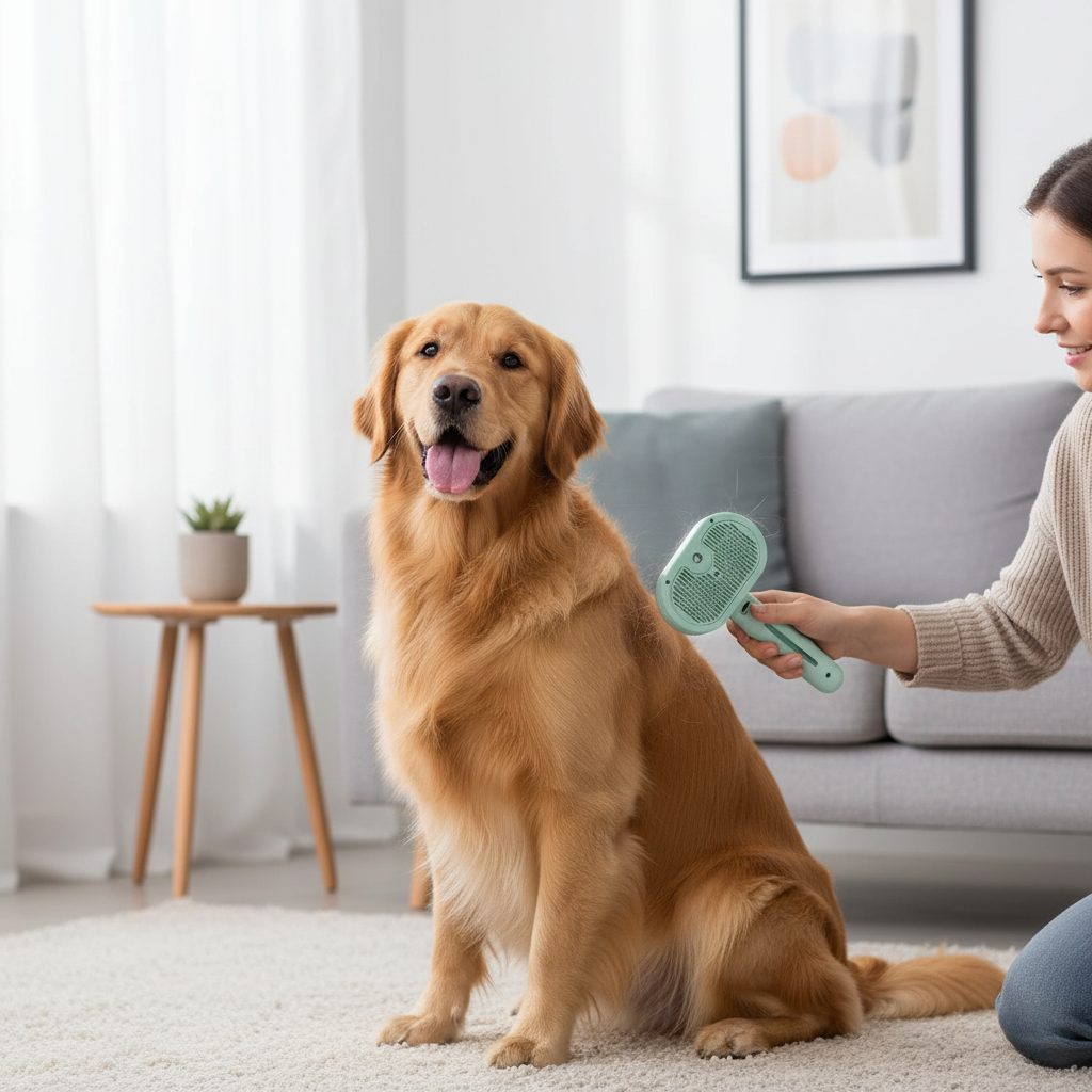 SteamEase - Elektrische Honden en Kattenborstel – Anti-Klit Verzorgingskam met Spray