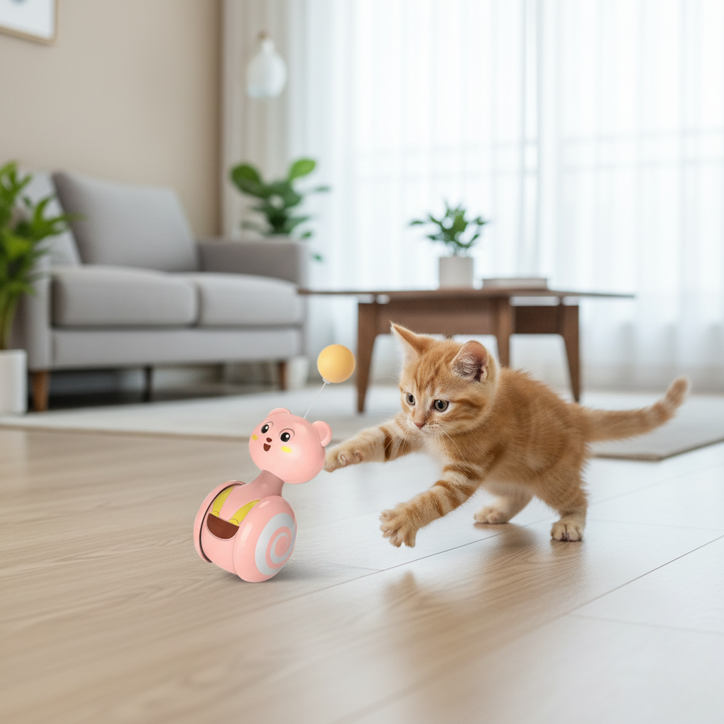SwingBuddy Interactief Katten Speelgoed – Balancerende Veer Teaser Met Veertjes