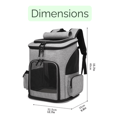 Reismand Kat en Hond - Ademende Kattenrugzak Grijs - Opvouwbaar en Uitschuifbaar