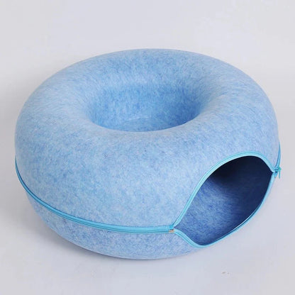 Kattenmand Tunnelbed Donut – Wolvilt Comfort & Speelplek Voor Katten